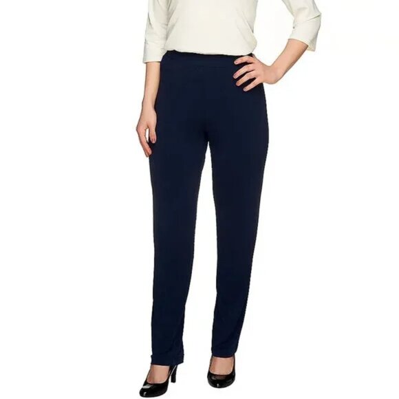 Bundle of 3 Susan Graver Modern Liquid Knit Blue Green Black Sofia Pants - Picture 2 of 6